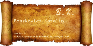 Boszkovicz Katalin névjegykártya